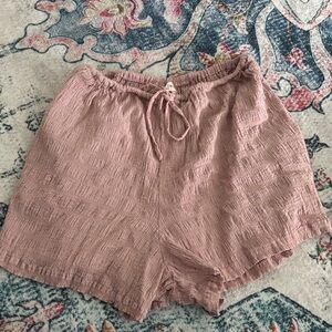 High Waist Mauve Textured Women's Shorts ELCE SWIM